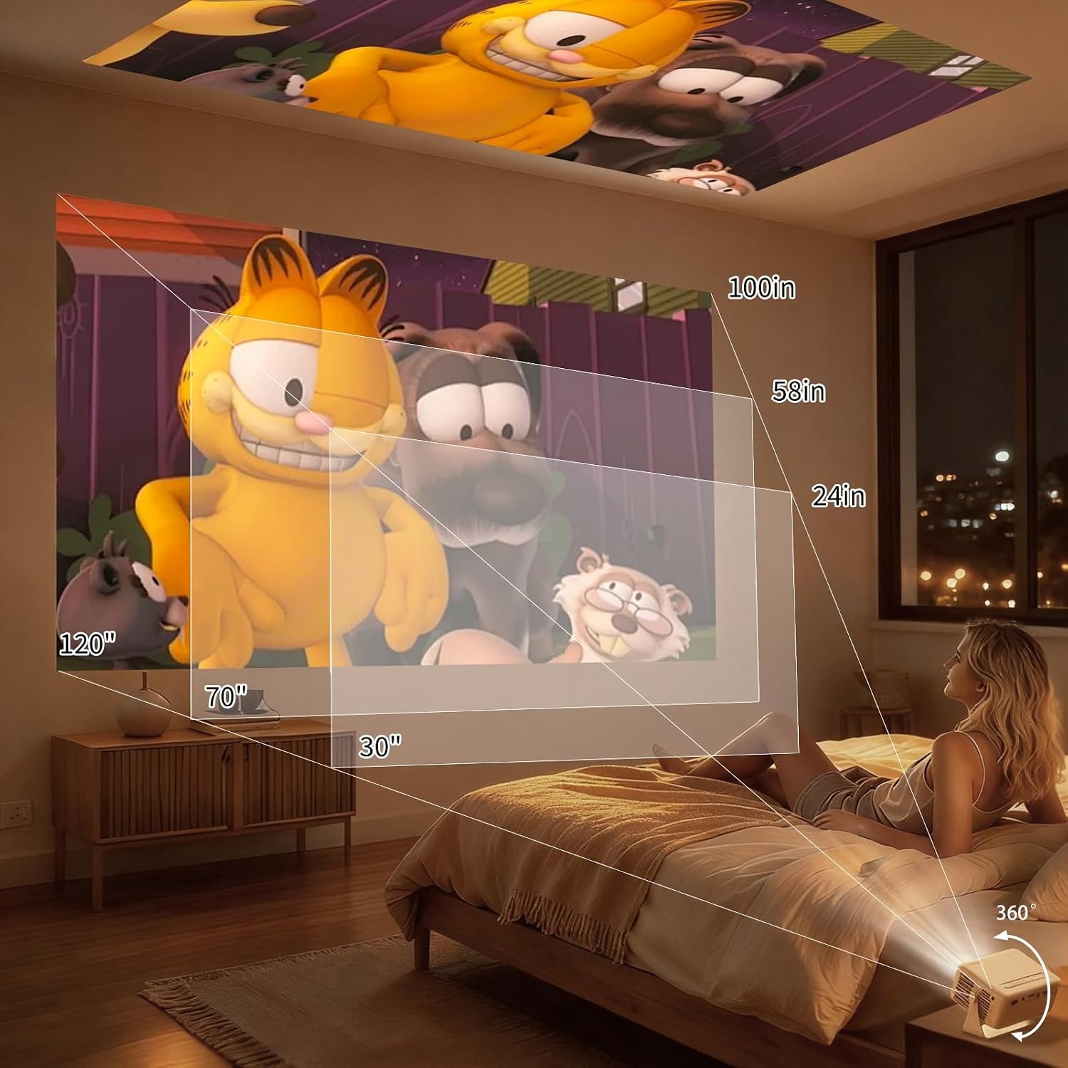 Mini Draagbare Projector - Ondersteunt Full HD 1080P, Yoton Y3 Projector Compatibel met Mobiel, Telefoons, PC, PS5 en Xbox, USB, HDMI, SD, AV Ingangen, Ideaal voor Kinderen als Cadeau