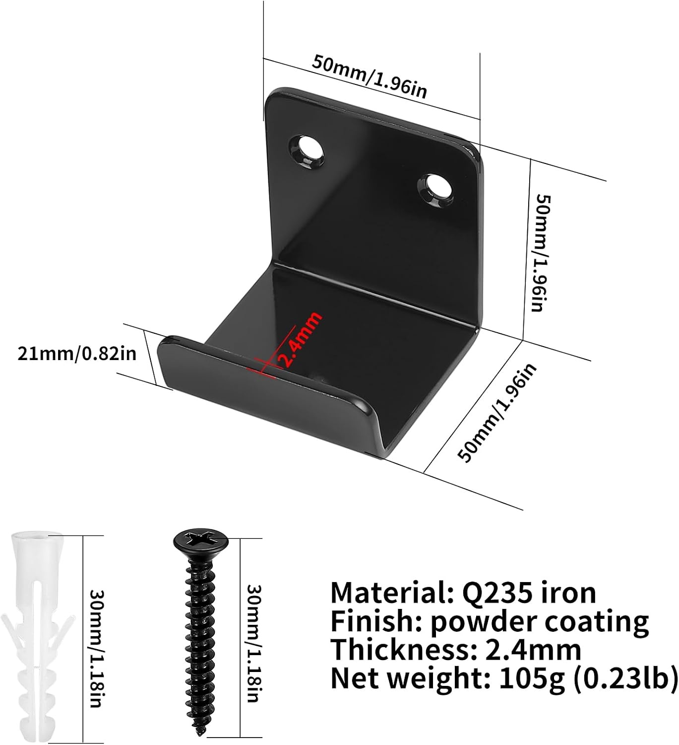 Zware haken, 8 stuks U-beugel, U-haken, 50 mm keramische tegelhouders, metalen wandhaken apparatuurhouder beugel om op te hangen in woonkamer, keuken, badkamer, garage kapstokhaken - Maat 50x42mm(8 Pack)