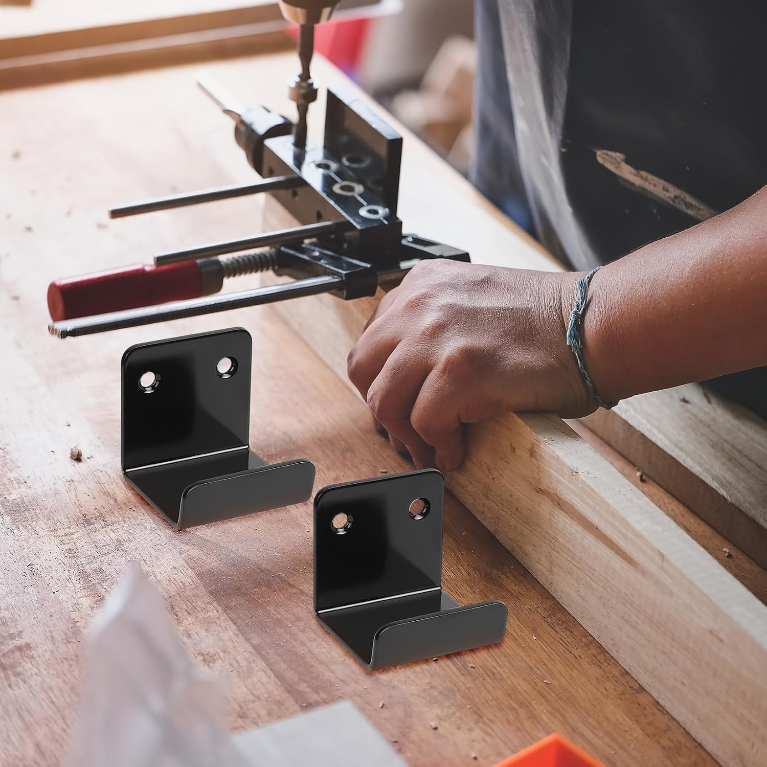 Zware haken, 8 stuks U-beugel, U-haken, 50 mm keramische tegelhouders, metalen wandhaken apparatuurhouder beugel om op te hangen in woonkamer, keuken, badkamer, garage kapstokhaken - Maat 50x42mm(8 Pack)