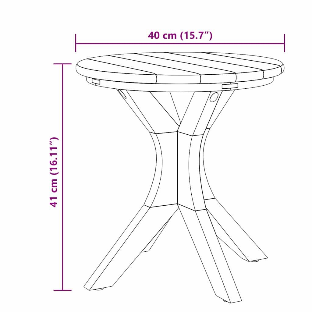 vidaXL Bijzettafel Bruin 40 x 40 x 41 cm Massief teakhout
