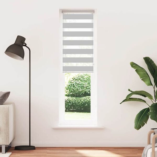 vidaXL Zebra rolgordijn 60x230 cm stofbreedte 55,9 lichtgrijs
