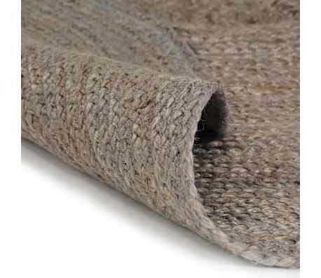vidaXL Vloerkleed handgemaakt rond 120 cm jute grijs