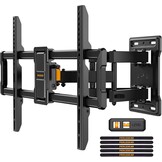 Perlegear TV-muurbeugel, zwenkbaar, kantelbaar, voor platte en gebogen tv's, max. VESA 600 x 400 mm, tot 60 kg