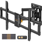 Perlegear TV-muurbeugel, zwenkbaar, kantelbaar, voor platte en gebogen tv's, max. VESA 600 x 400 mm, tot 60 kg