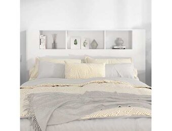 vidaXL Hoofdbordkast 160x18,5x104,5 cm hoogglans wit