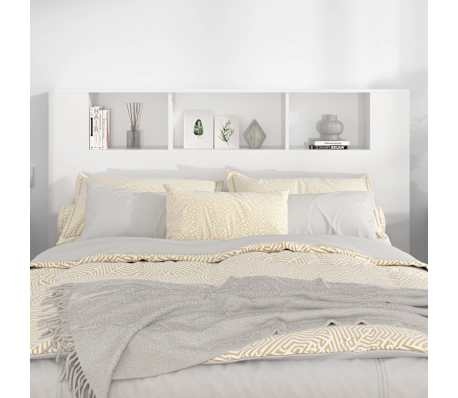 vidaXL Hoofdbordkast 160x18,5x104,5 cm hoogglans wit