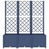 vidaXL Plantenbak met latwerk 120x40x136 cm polypropeen donkergrijs