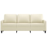 vidaXL Driezitsbank 180 cm kunstleer crèmekleurig