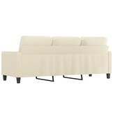 vidaXL Driezitsbank 180 cm kunstleer crèmekleurig