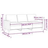 vidaXL Driezitsbank 180 cm kunstleer crèmekleurig
