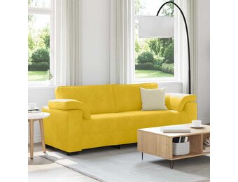 vidaXL 3-zitsbank Geel 220x77x82 cm Fluweel