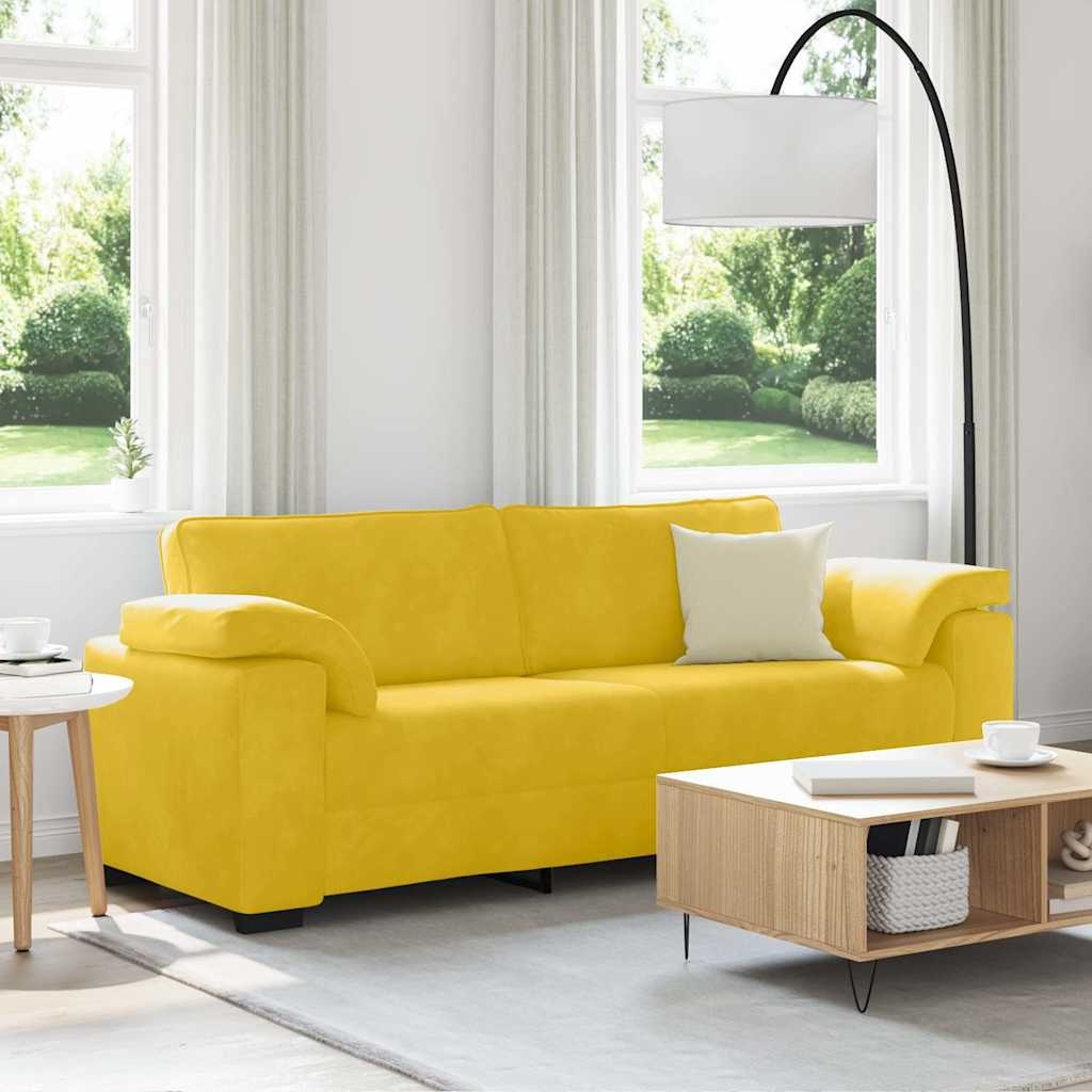 vidaXL 3-zitsbank Geel 220x77x82 cm Fluweel
