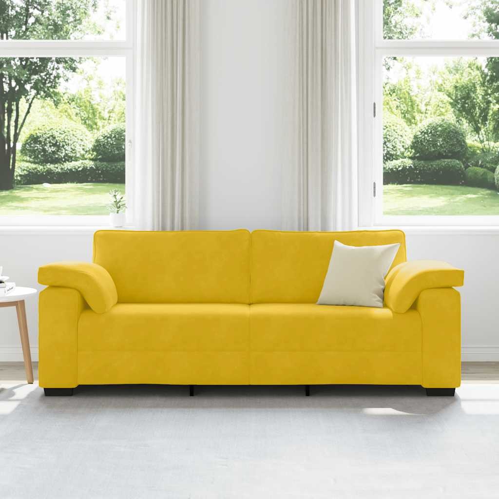 vidaXL 3-zitsbank Geel 220x77x82 cm Fluweel