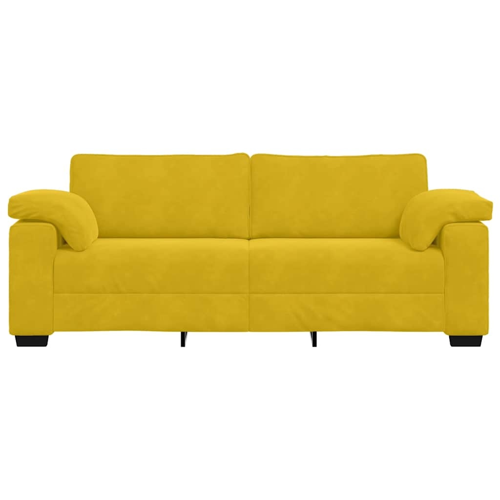 vidaXL 3-zitsbank Geel 220x77x82 cm Fluweel