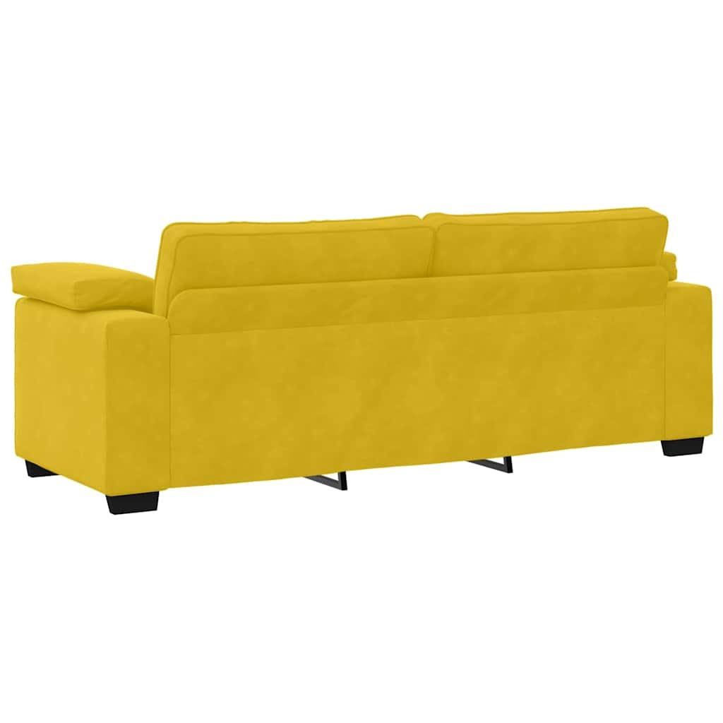 vidaXL 3-zitsbank Geel 220x77x82 cm Fluweel