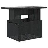 Zwarte Poly Rattan Tuintafel met Glazen Blad - 66% Korting!