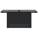Zwarte Poly Rattan Tuintafel met Glazen Blad - 66% Korting!