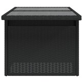 Zwarte Poly Rattan Tuintafel met Glazen Blad - 66% Korting!