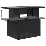 Zwarte Poly Rattan Tuintafel met Glazen Blad - 66% Korting!