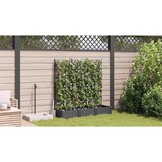 vidaXL Tuindruppel met Trellis 3 pcs Zwart 120 x 40 x 125,5 cm PP