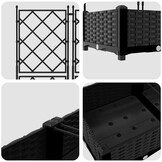 vidaXL Tuindruppel met Trellis 3 pcs Zwart 120 x 40 x 125,5 cm PP