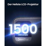 OmniStar L80 Projector met WiFi en Bluetooth, 1500 ANSI lumen Native 1080P Video Projector met 4K-ondersteuning, Auto Focus/Keystone, 2x15W Speakers, 200" Display, Compatibel met iOS/Android/TV Stick