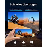 OmniStar L80 Projector met WiFi en Bluetooth, 1500 ANSI lumen Native 1080P Video Projector met 4K-ondersteuning, Auto Focus/Keystone, 2x15W Speakers, 200" Display, Compatibel met iOS/Android/TV Stick
