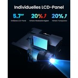 OmniStar L80 Projector met WiFi en Bluetooth, 1500 ANSI lumen Native 1080P Video Projector met 4K-ondersteuning, Auto Focus/Keystone, 2x15W Speakers, 200" Display, Compatibel met iOS/Android/TV Stick
