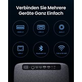OmniStar L80 Projector met WiFi en Bluetooth, 1500 ANSI lumen Native 1080P Video Projector met 4K-ondersteuning, Auto Focus/Keystone, 2x15W Speakers, 200" Display, Compatibel met iOS/Android/TV Stick