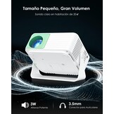 Yoton Y3 Mini-projector, groen, slaapkamer, luidspreker, 1080p, 180° rotatie