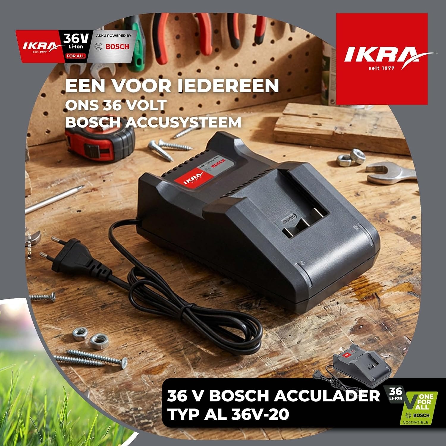 IKRA 36V-acculader/laadstation type AL 36V-20 met LED-display