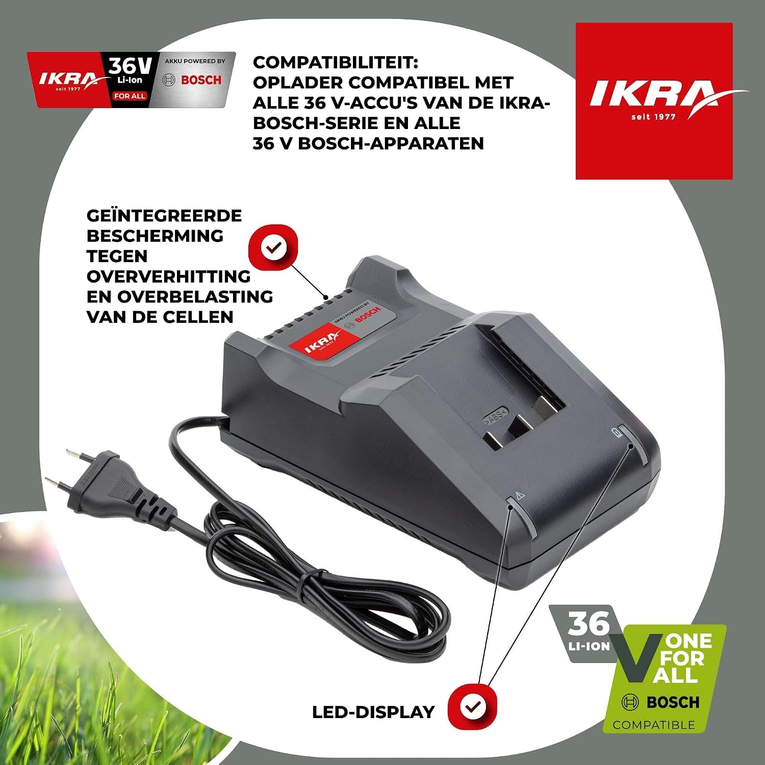 IKRA 36V-acculader/laadstation type AL 36V-20 met LED-display