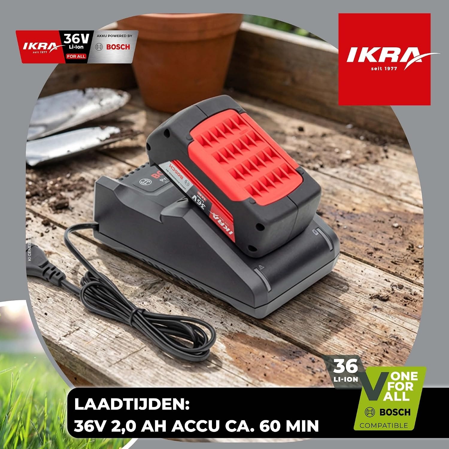 IKRA 36V-acculader/laadstation type AL 36V-20 met LED-display