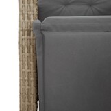 vidaXL Tuinstoel verstelbaar met voetensteun poly rattan gemengd beige