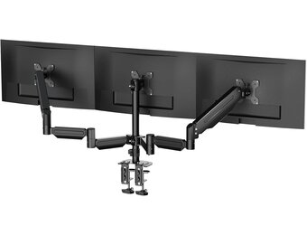 suptek Triple Monitor Mount, 3 Monitor Desk Mount voor Computerschermen tot 27 inch, Triple Monitor Arm Mount met Gasveer, Geschikt voor maximaal 13 pond, MD8003