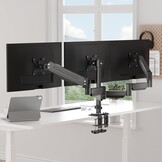 suptek Triple Monitor Mount, 3 Monitor Desk Mount voor Computerschermen tot 27 inch, Triple Monitor Arm Mount met Gasveer, Geschikt voor maximaal 13 pond, MD8003