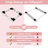 NIUXX Universeel verbindingsframe set voor wasmachine en droger, tusseninbouwframe kit voor 46-66 cm wasmachine-droger, stapelbouwset met ratelkabel, tusseninbouwset voor bijkeuken