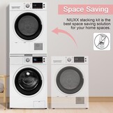 NIUXX Universeel verbindingsframe set voor wasmachine en droger, tusseninbouwframe kit voor 46-66 cm wasmachine-droger, stapelbouwset met ratelkabel, tusseninbouwset voor bijkeuken