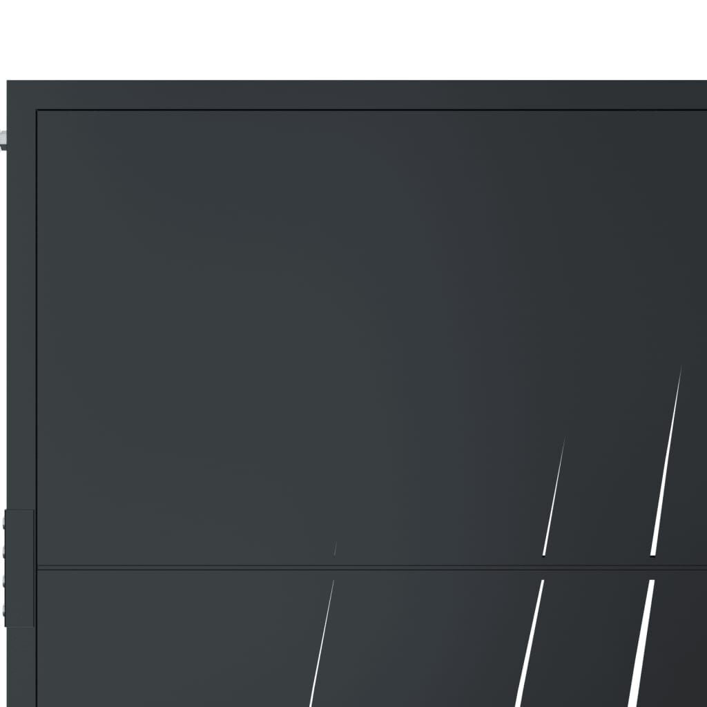 vidaXL Poort 105x130 cm met grasontwerp staal antracietkleurig