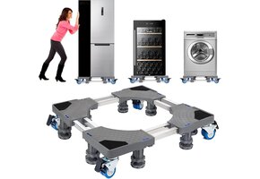 Verstelbaar Onderstel voor Wasmachine/Koelkast - Max. 400kg - Grijs