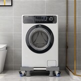 NIUXX Verstelbaar Wasmachineonderstel met 4 Wielen - Max. 400 kg - Breedte 53-68 cm - Hoogte 9.5-12.5 cm - Grijs
