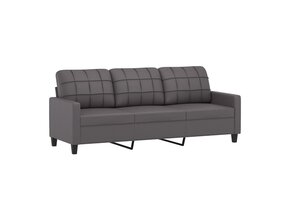 VidaXL 3-zitsbank 180 cm Kunstleer Grijs - 41% Korting