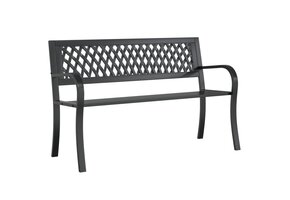 VidaXL Tuinbank Staal Zwart 120 cm - 59% Korting