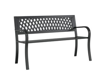 vidaXL Tuinbank 120 cm staal zwart
