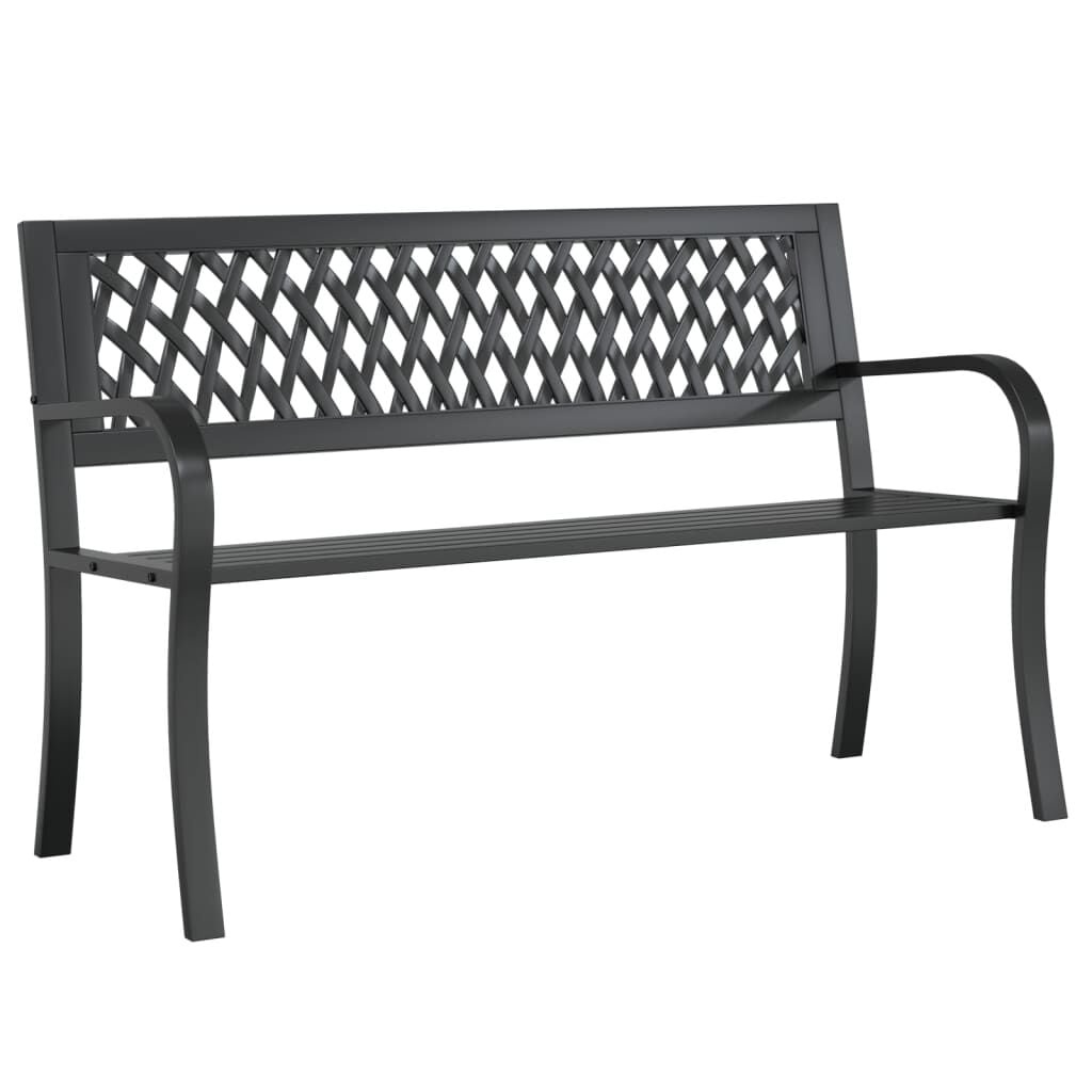 vidaXL Tuinbank 120 cm staal zwart