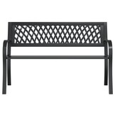 vidaXL Tuinbank 120 cm staal zwart