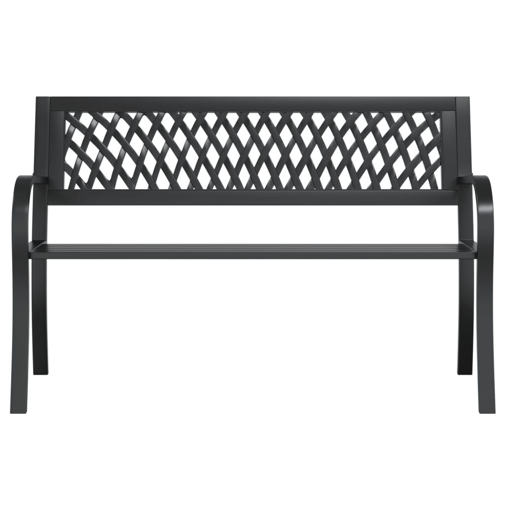vidaXL Tuinbank 120 cm staal zwart
