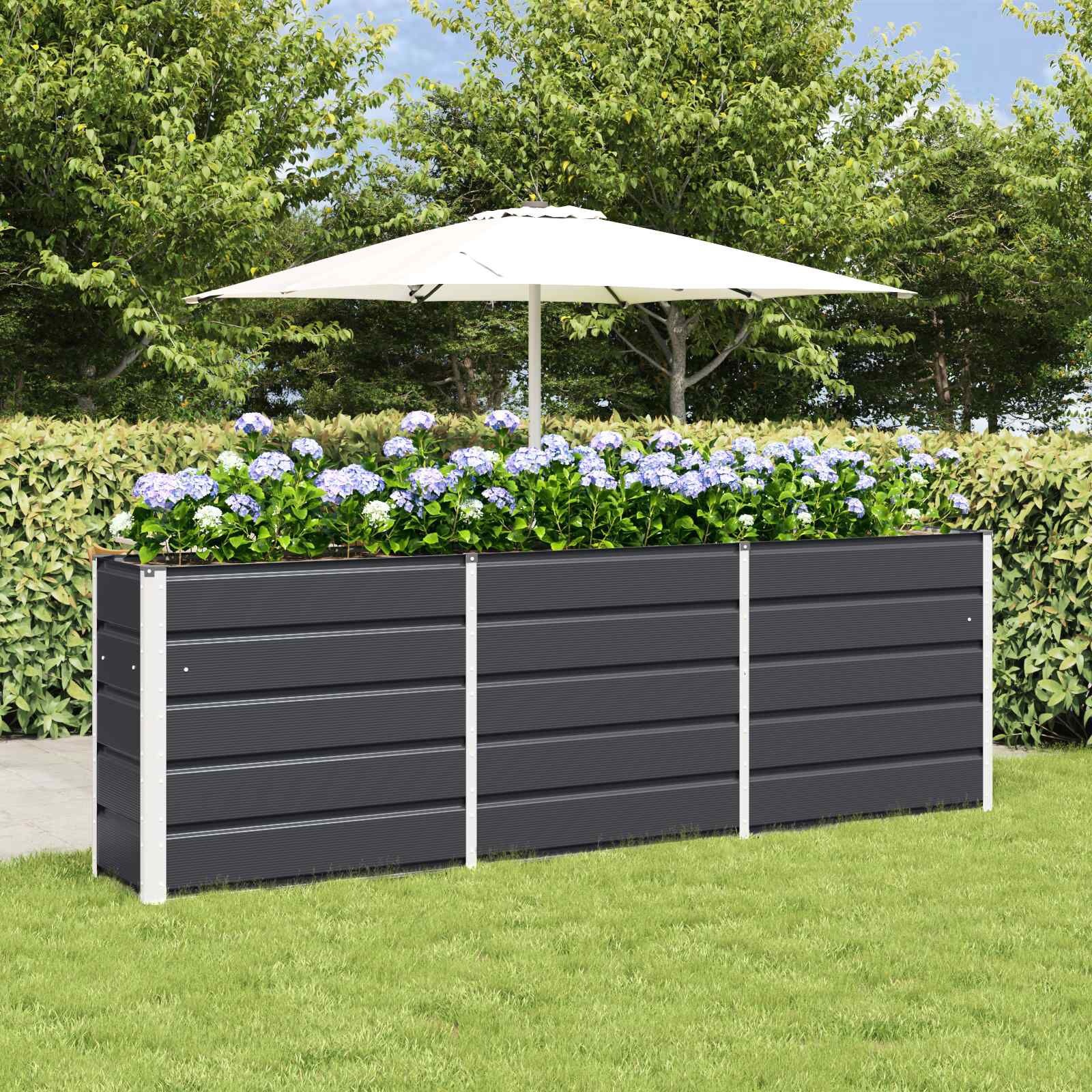 vidaXL Plantenbak Antraciet 240 x 40 x 75 cm Staal