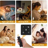 Rayofly Staande lamp, goud, woonkamer, dimbare tafellamp met afstandsbediening, app-bediening, rotan vloerlamp met lampenkap van rotan en linnen, vloerlamp voor slaapkamer