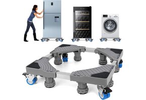 Wasmachine Onderstel Verstelbaar 42-66 cm met 4 Wielen | 350 kg | 40% Korting